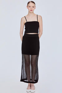 Straight Open Knit Skirt