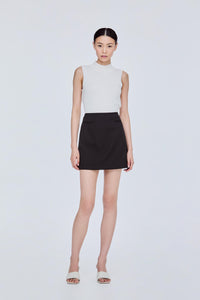 Panelled Double Welt A-Line Skirt