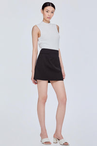 Panelled Double Welt A-Line Skirt