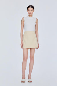 Panelled Double Welt A-Line Skirt