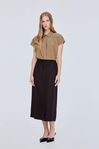 Pleated Straight Cut Skirt