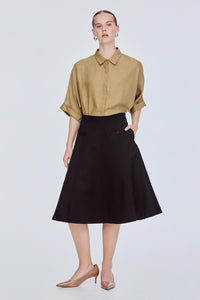 Flare Midi Pocket Skirt