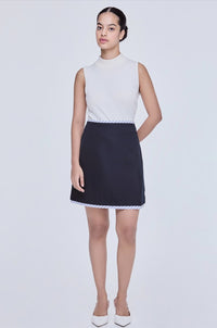 A-Line Stripes Trim Skirt
