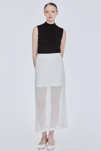 Straight Open Knit Skirt