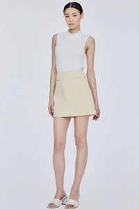 Panelled Double Welt A-Line Skirt