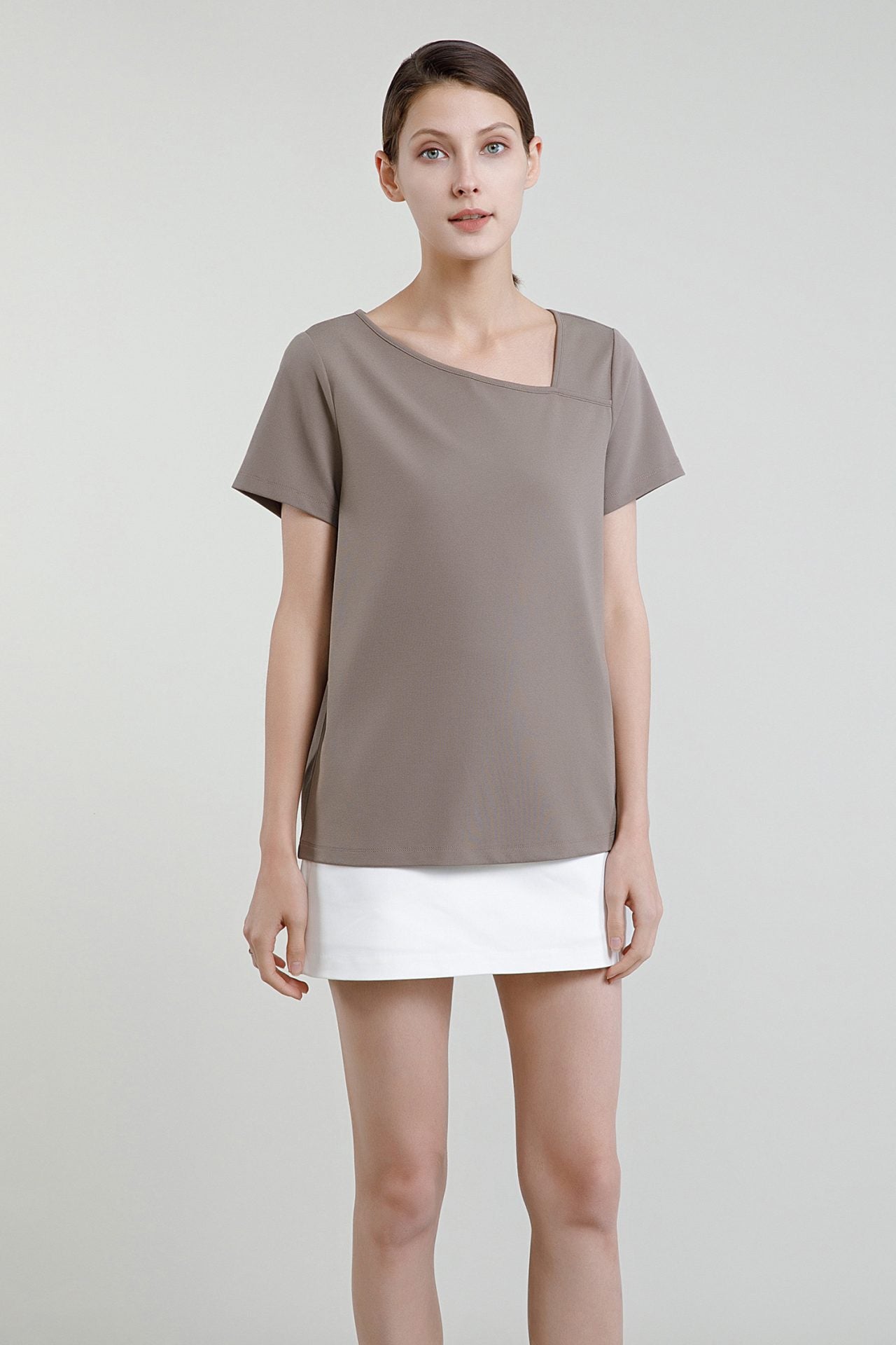 Diagonaled Necklined Tee