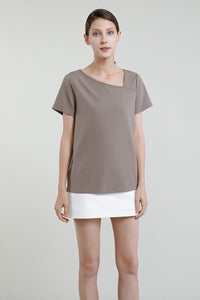 Diagonaled Necklined Tee