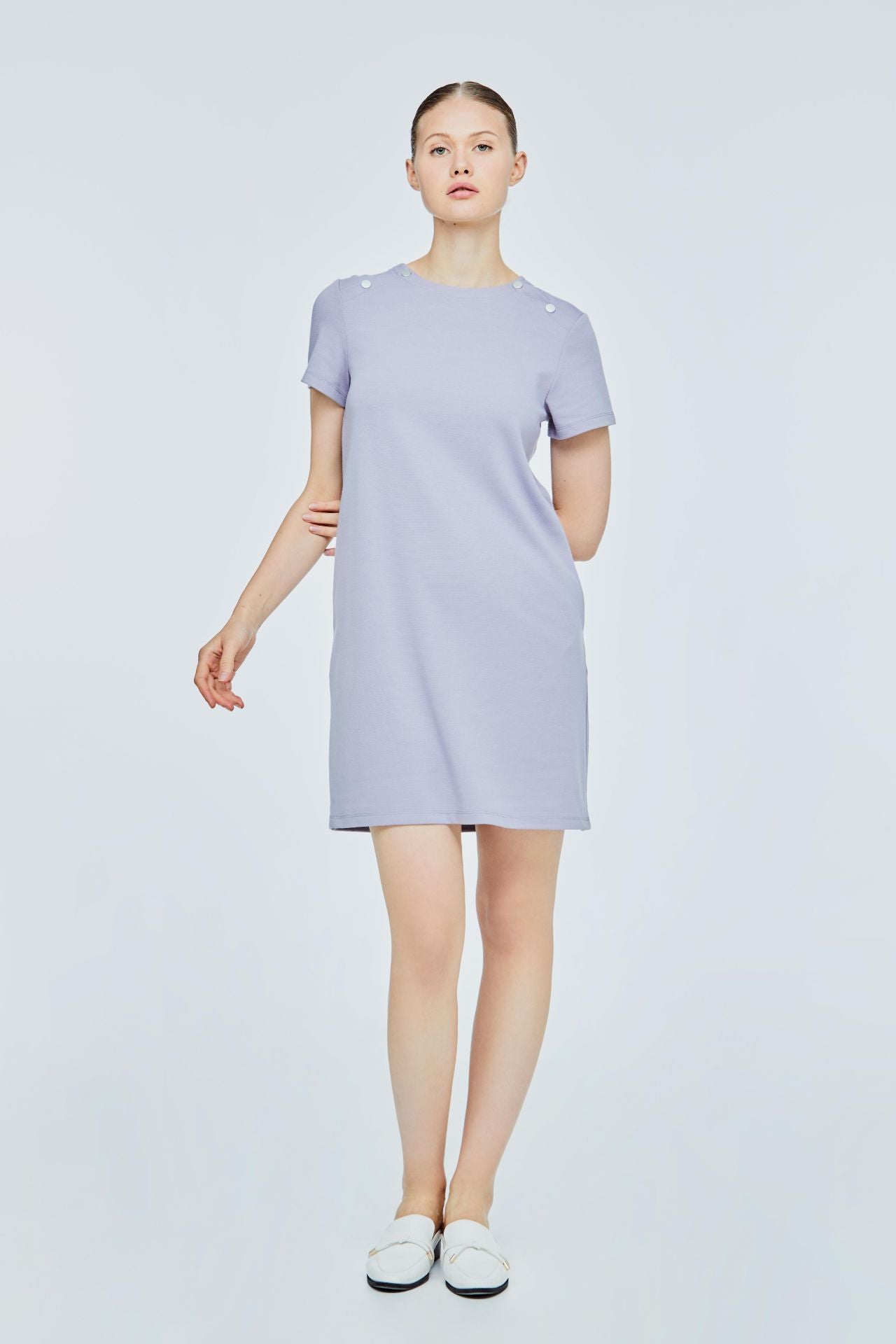 Buttoned Jersey Dress