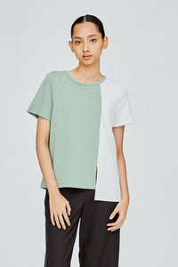 Contrast Asymmetrical Blouse