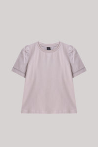 Contrast Puffy Sleeves Top