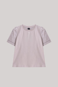 Contrast Puffy Sleeves Top