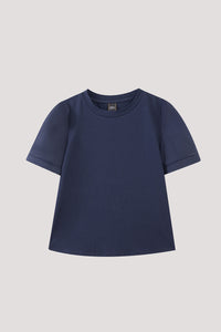 Contrast Puffy Sleeves Top