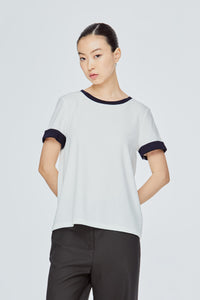 Contrast Trimming Basic Tee