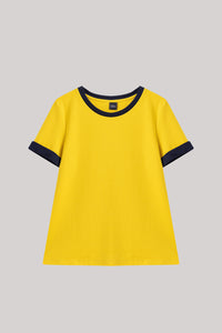 Contrast Trimming Basic Tee