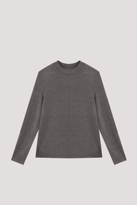 Ribbed Knit Mock Neck Top