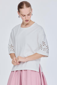 Flower Eyelet Top