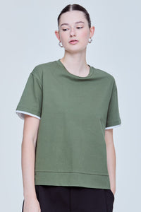 Contrast Sleeve Top