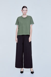 Contrast Sleeve Top