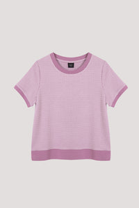 Contrast Trim Houndstooth Tee