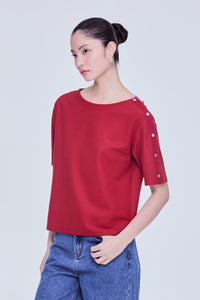 Button Shoulder Magyar Tee