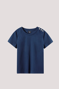 Stud Buttons Shoulder Tee