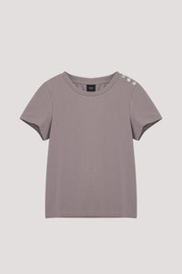 Stud Buttons Shoulder Tee