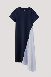 Contrast Fabric Jersey Dress