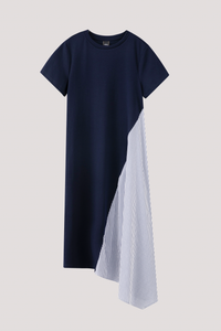 Contrast Fabric Jersey Dress