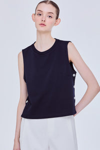 Cropped Side Button Tee
