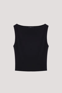 Clean Sleeveless Boat Neck Top