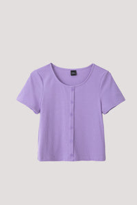 Button Down Ribbed Blouse