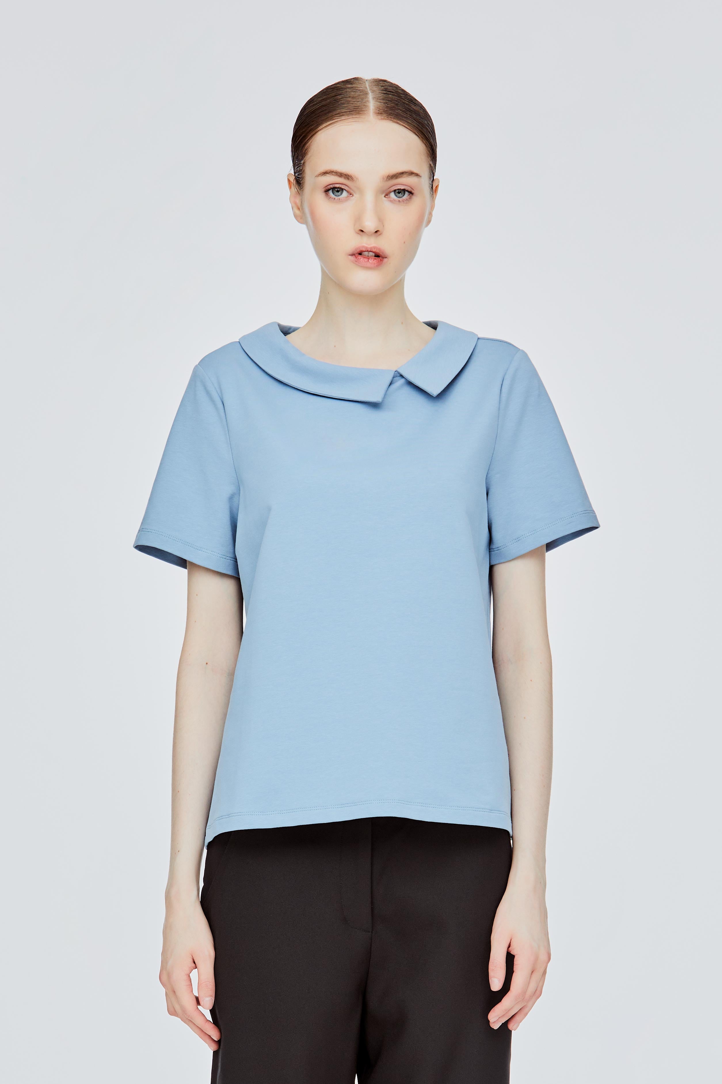 Asymmetrical Peterpan Tee Blouse