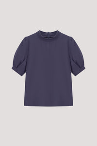 Contrast Puffy Sleeves Top
