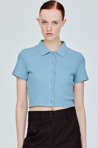 Button Down Waffle Top