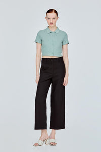 Button Down Waffle Top