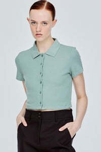 Button Down Waffle Top
