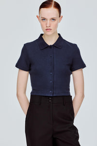 Button Down Waffle Top