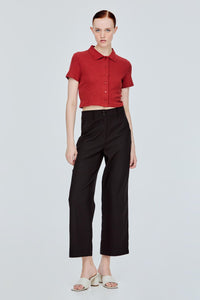 Button Down Waffle Top