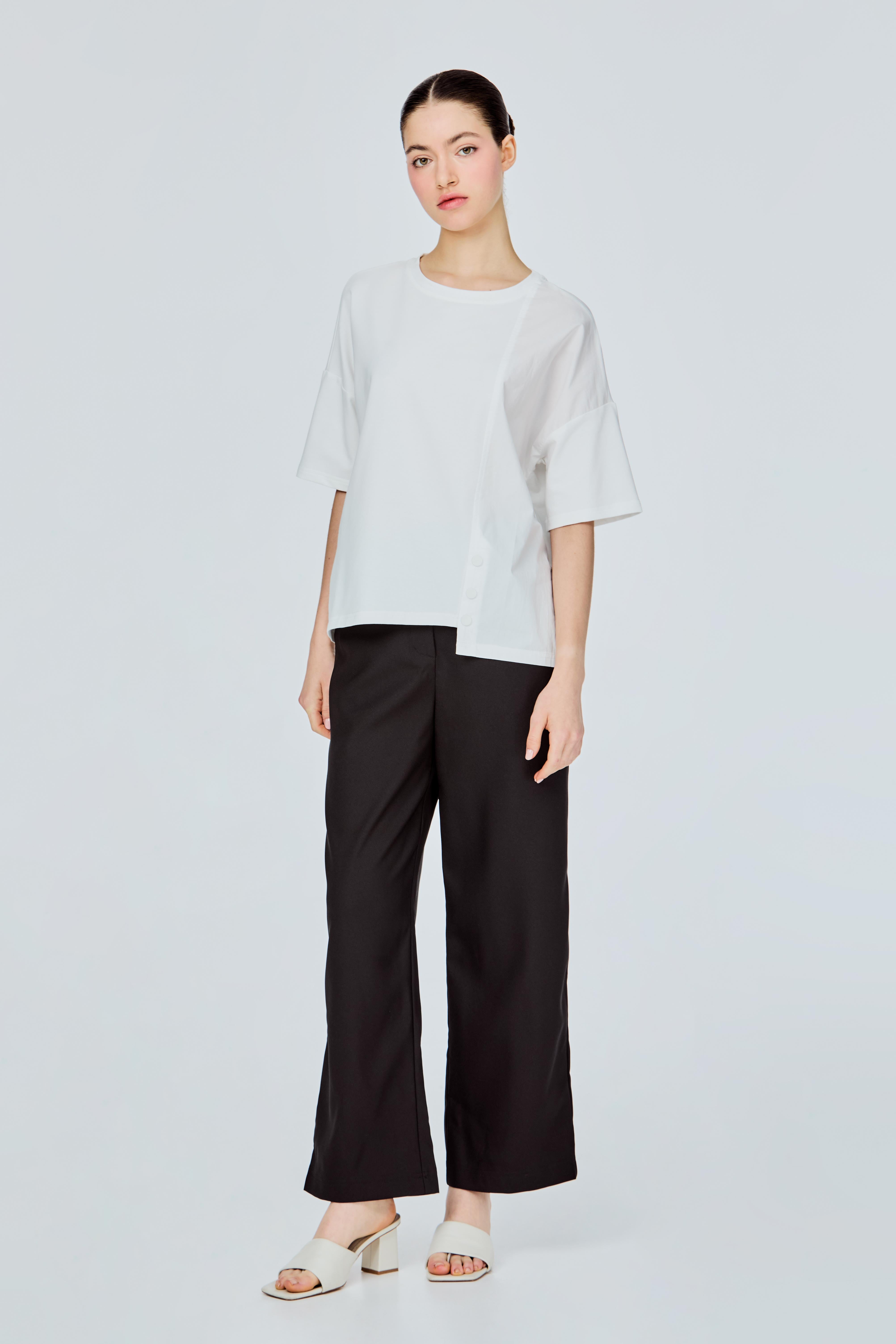 Front Slit Buttoned Tee