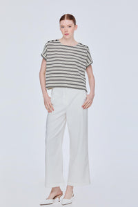 Buttoned Magyar Stripes Tee