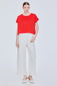 Buttoned Fine Textured Tee