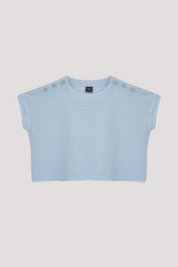 Buttoned Fine Textured Tee