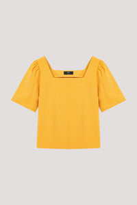 Puffy Sleeve Square Neck Top