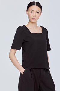 Puffy Sleeve Square Neck Top