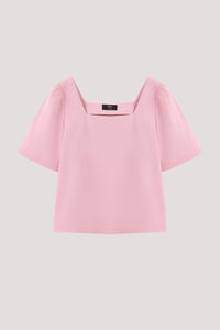 Puffy Sleeve Square Neck Top