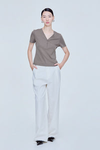 V-Neck Henley Tee