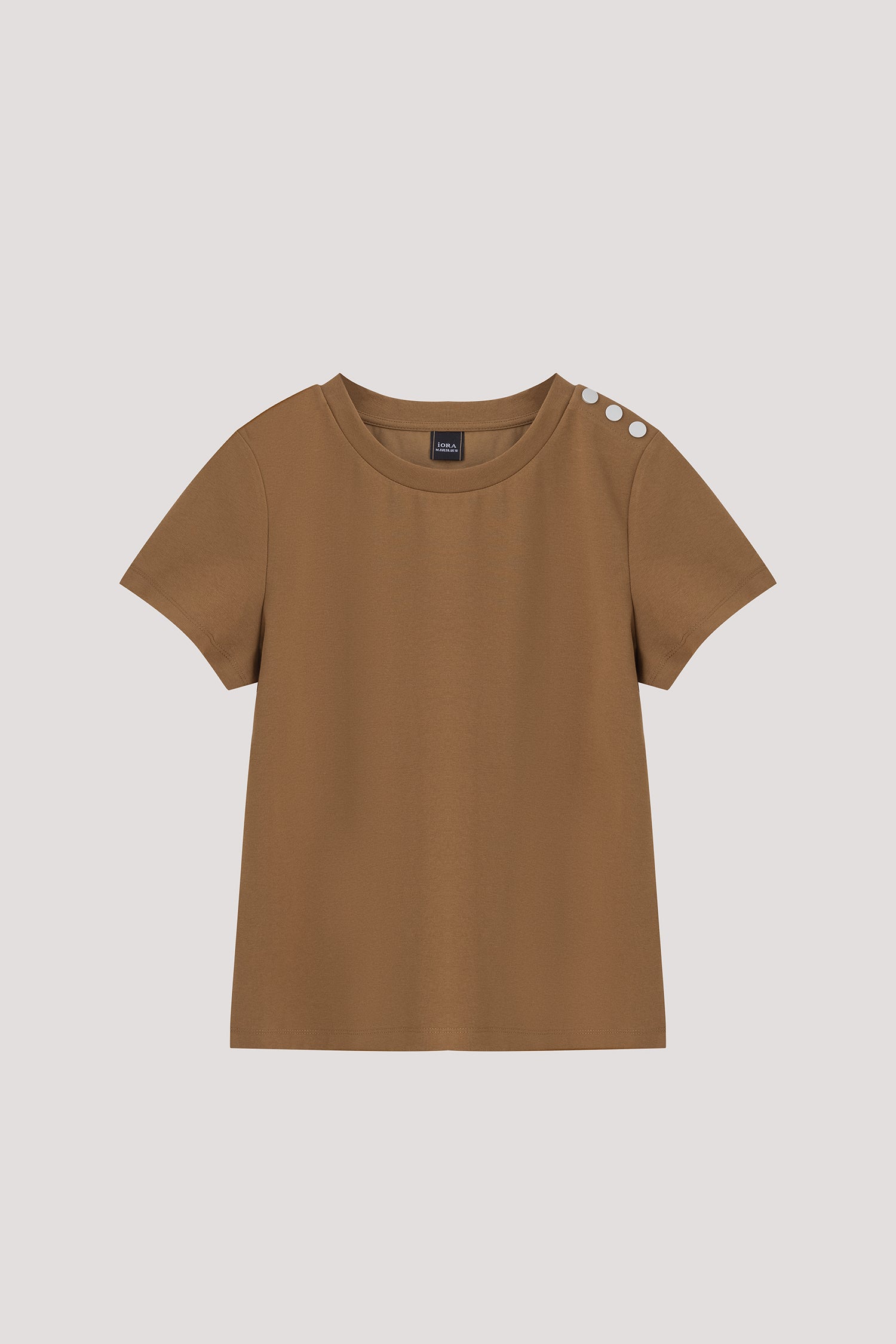 Stud Buttons Shoulder Tee