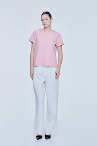 Button Shoulder Tee