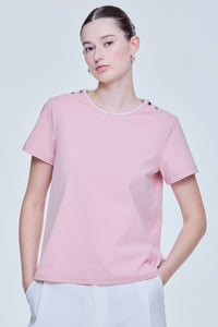 Button Shoulder Tee