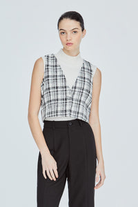 Tweed Cropped Vest
